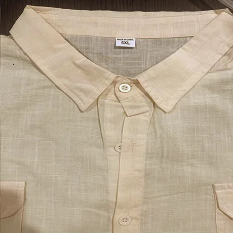 Shirts for Men Handmade Shirt Man Double Pocket Shirt Short Sleeve Men Shirt Linen Shirts for Men Cotton Shirt Short Sleeve 250605