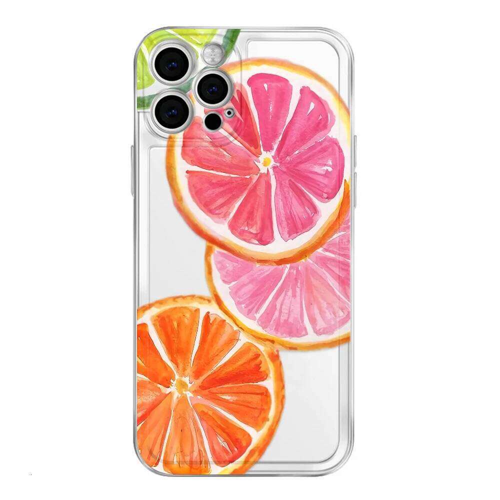 Refreshing Lemon Transparent Soft TPU Phone Case For IPhone 16 Pro Max 14 13 12 11 XS X XR 7 8 Plus coque iphone 15 Cover