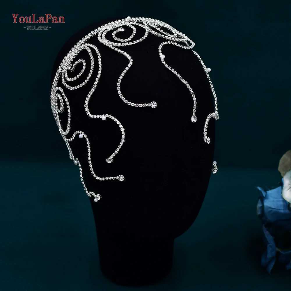 YouLaPan Rhinestone Chain Headband Bridal Wedding Hair Accessories Handmade Irregular Crystal Hair Hoops Bridesmaid Gifts HP620 Z250605