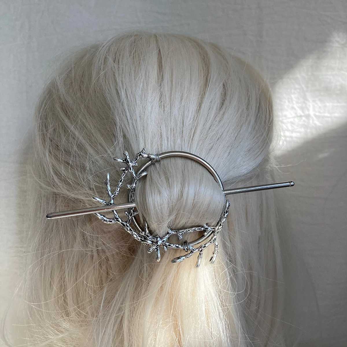 Boho Metal Branches Hair Pin Barrette Haircomb Woodland Clip with Moon Deer Antlers Witch Hairclip Pagan Elf Hair Jewelry Z250605