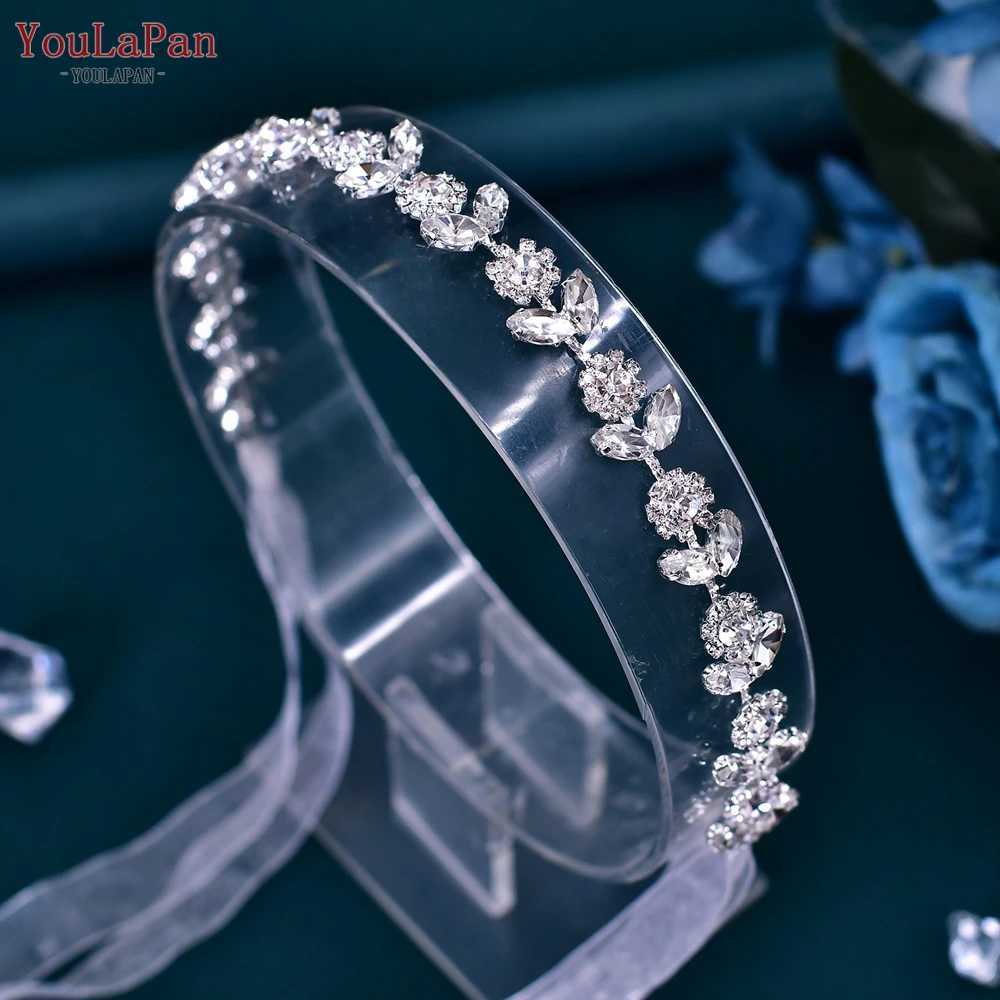 YouLaPan Wedding Head Piece Bridal Hair Accessories Shiny Rhinestone Headbands for Party Bride Tiara Forehead Headpiece HP309 Z250605