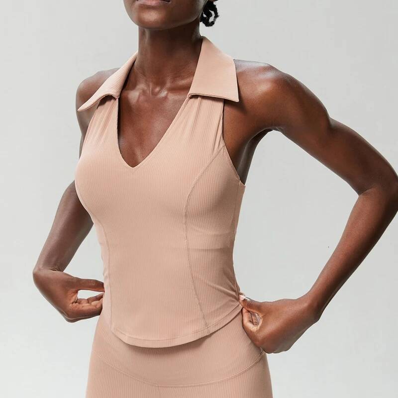 Sleeveless Fiess Yoga Shirt Women Summer Slim Fit V-Neckline Gym Running Top Breathable Quick Dry Sportswear Workout Clothes