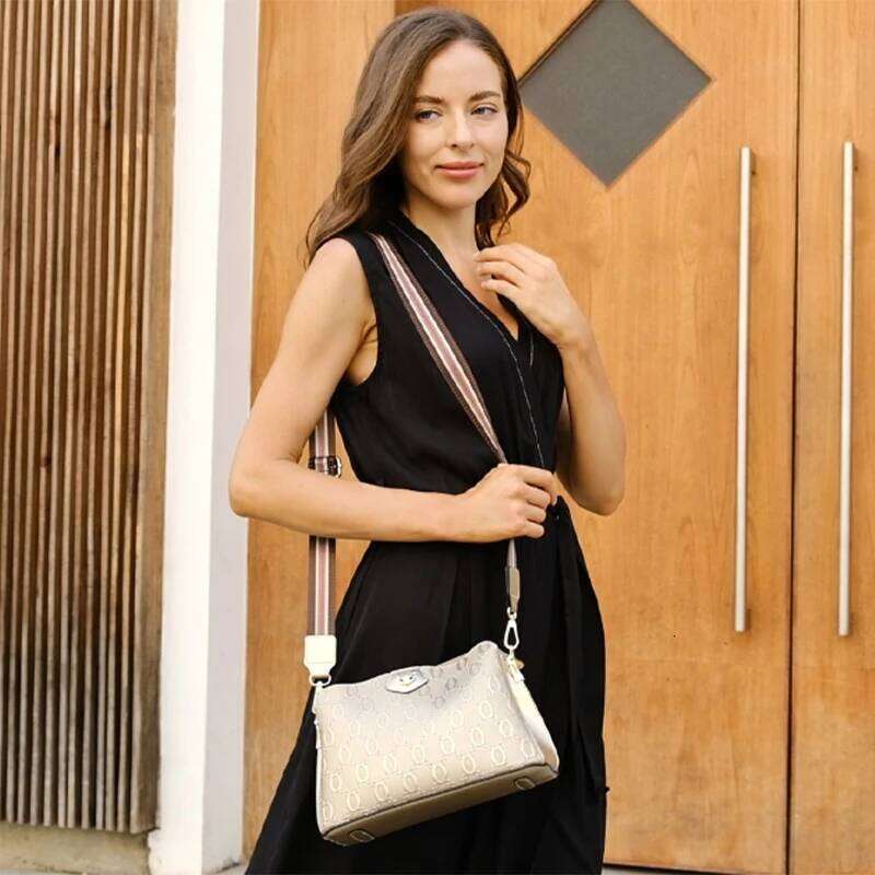 FOXER Leather Shoulder Bag Women, Monogram Crossbody Handbag, Gift For Lady, Mom, Wife