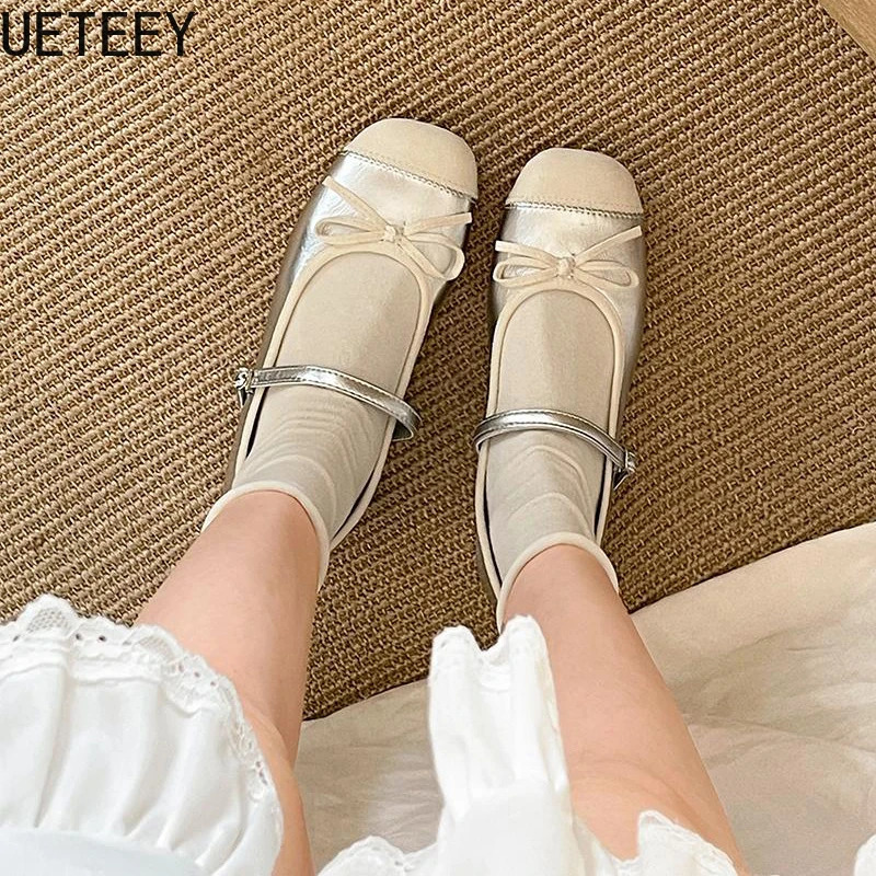 Spring Butterfly-knot Women Ballet Shoes Fashion Outdoor Dress Shoes Female Street Style Soft Sole Flats Shoes 250605