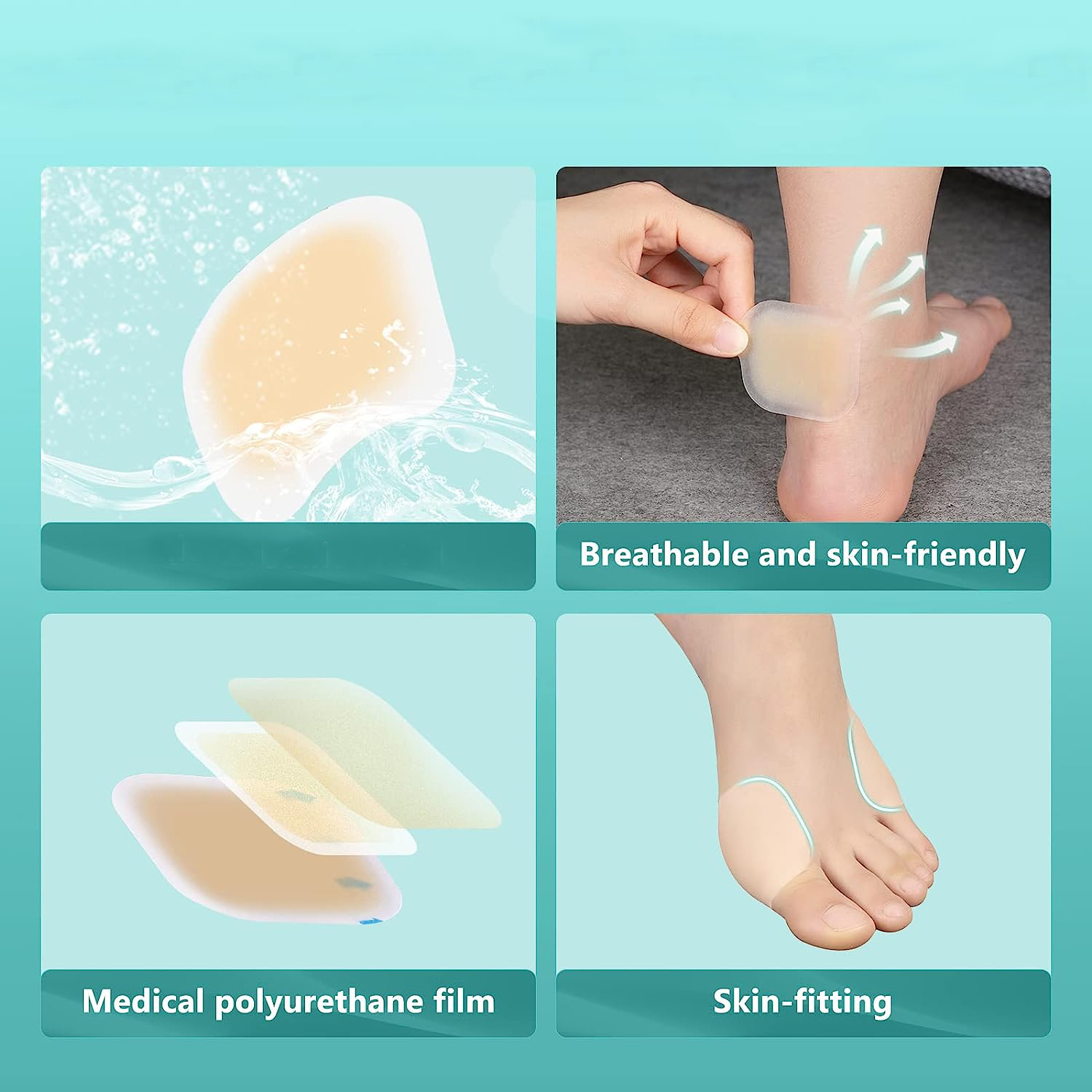 Bunion Pads, Bunion Cushions for Women and Men, Toe and Foot Protector Pads, Sole and Heel Cushions, Waterproof, Thin, 10PCS
