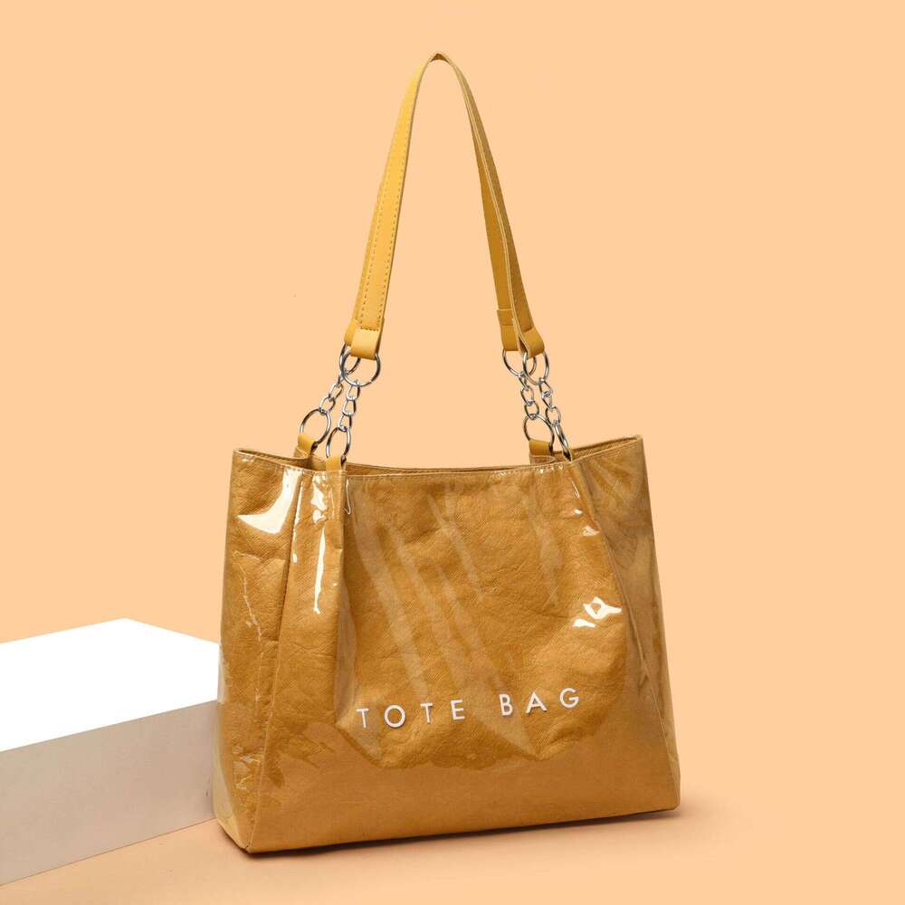 Tote Tyvek Shoulder Letter Transparent Handbag Travel Outdoor Beach Bag