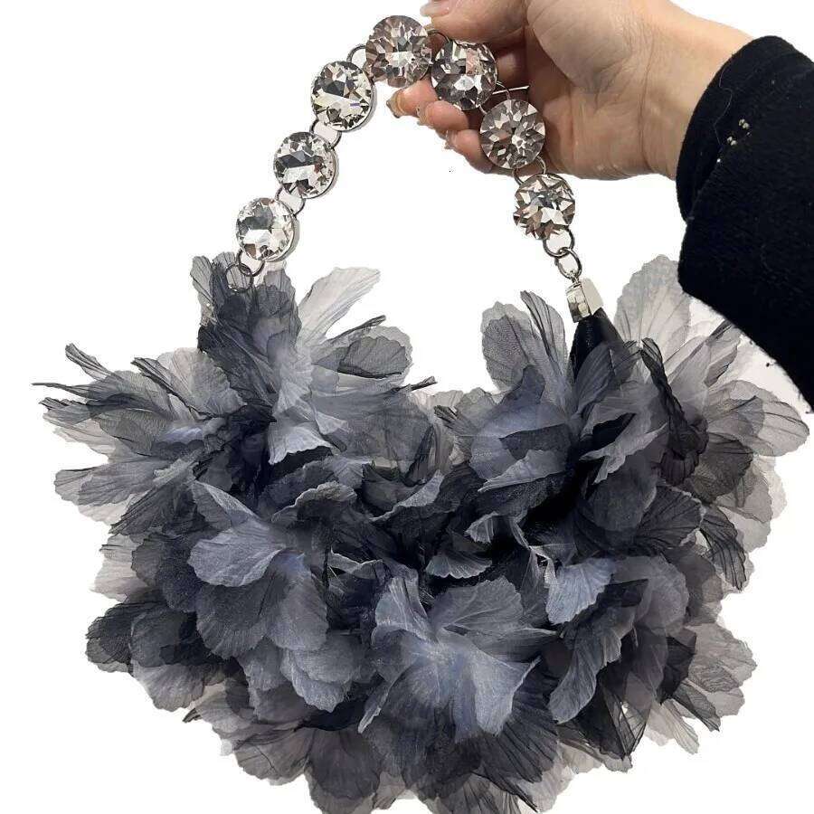 Design New 2025 Handbags Wedding Flower Printing Women's Beach Crossbody Ladies Chain Bag