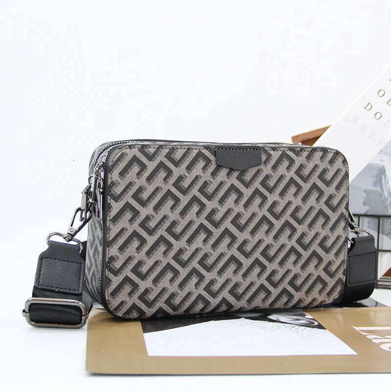 New Style Men's Crossbody Fashion Plaid Square Brand Design Crossbdoy Bags Male Shoulder Bag Mobile Phone Handbags