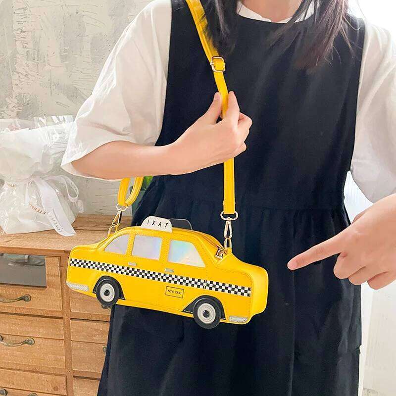 Funny Taxi Design Crossbody Bags For Women Fashion Car Shaped Shoulder Bag Girls Tote Haruku Handbags And Purses 2024