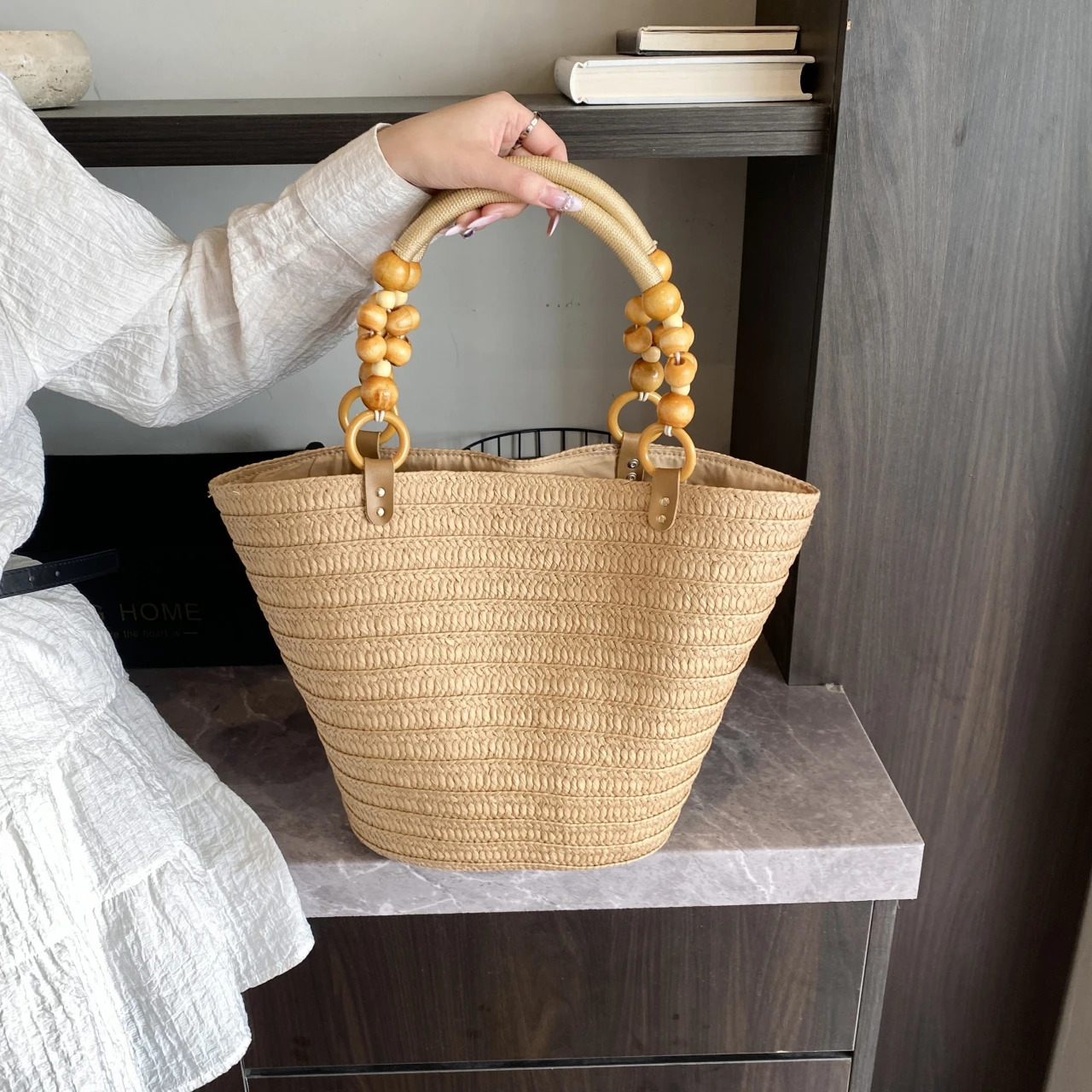 Straw Beach Bag Large Capacity Shoulder Bag For Women Summer Handbag Shopper Basket 250530