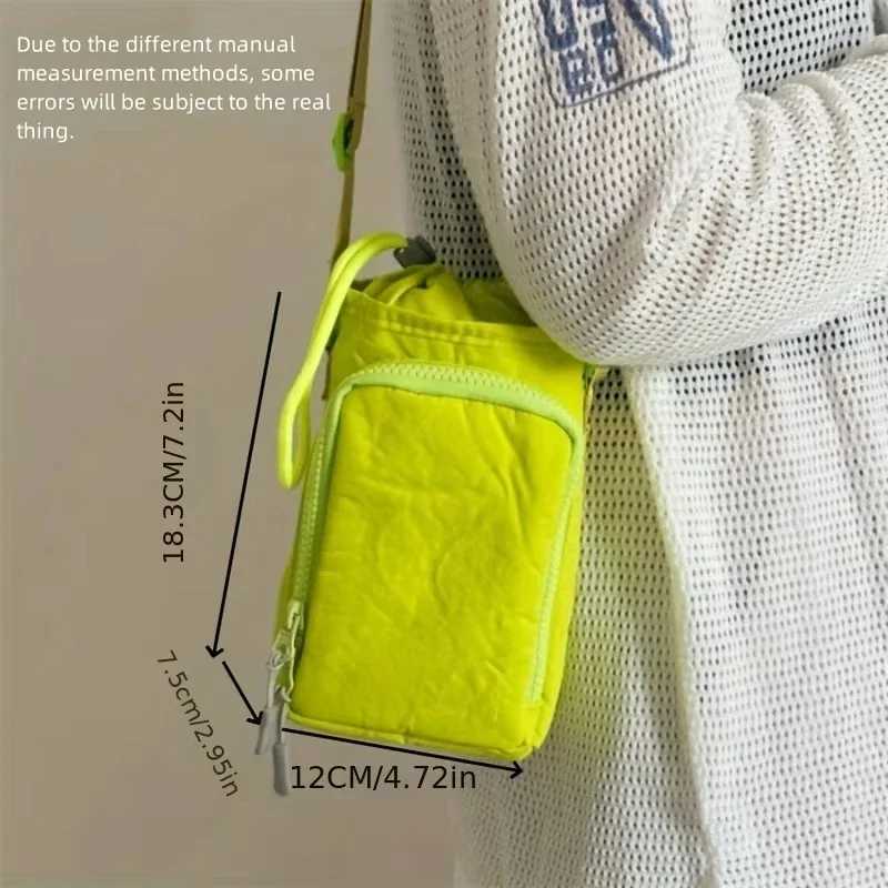 Fashion Cute Phone Bag Nylon Shoulder Bag Minimalist Crossbody Bags for Women Handbags Zipper Drawstring Handbag Womens Bags M250606