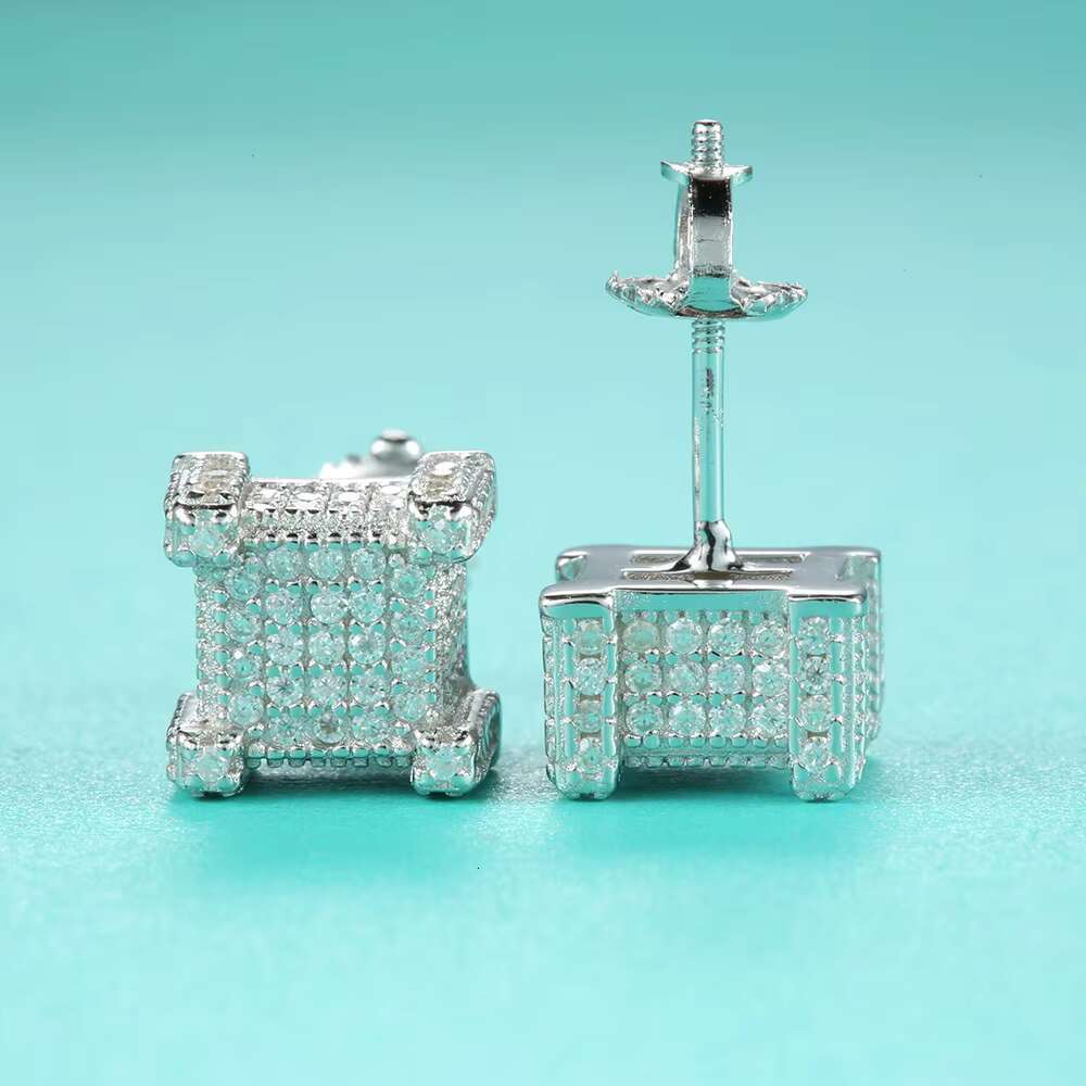 Factory Price VVS Diamond Earring 925 Sterling Silver Hip Hop Earrings for Men Women Pass Tester VVS Moissanite Stud Earrings