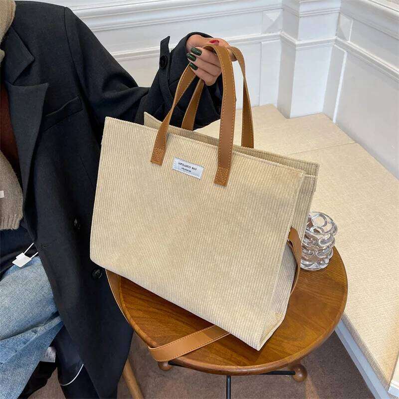 Corduroy Large Capacity 2025 New Versatile Single Shoulder Crossbody Fashion Women's Handheld Tote Bag