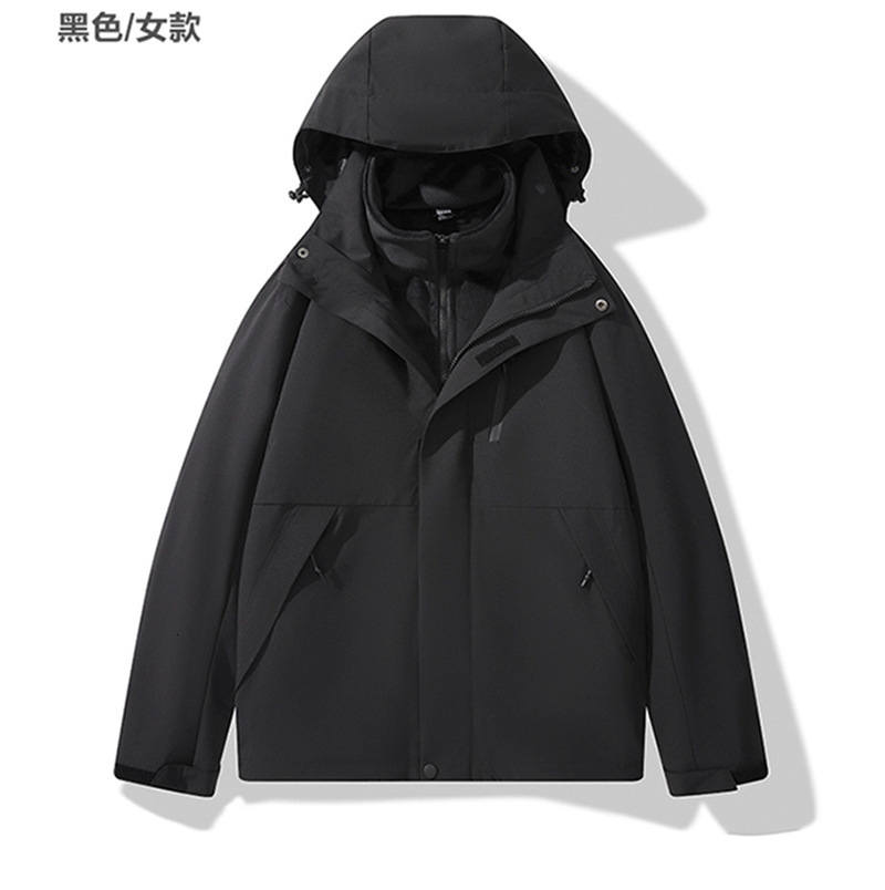 Ddmyoutdoor Outdoor Assault For Couples Three In One Detachable Inner Liner Two Piece Set New Solid Color Warm And Thick Mountaineering Suit Jackets