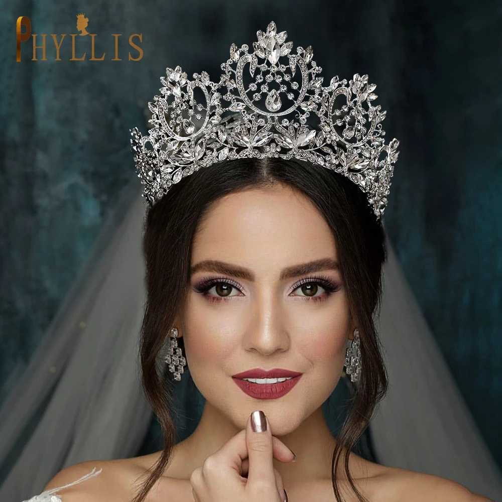 A213 Zircon Wedding Round Crown Luxury Diadem Headband Rhinestone Headpiece Bridal Headwear King Tiaras Princess Hair Jewelry Z250605