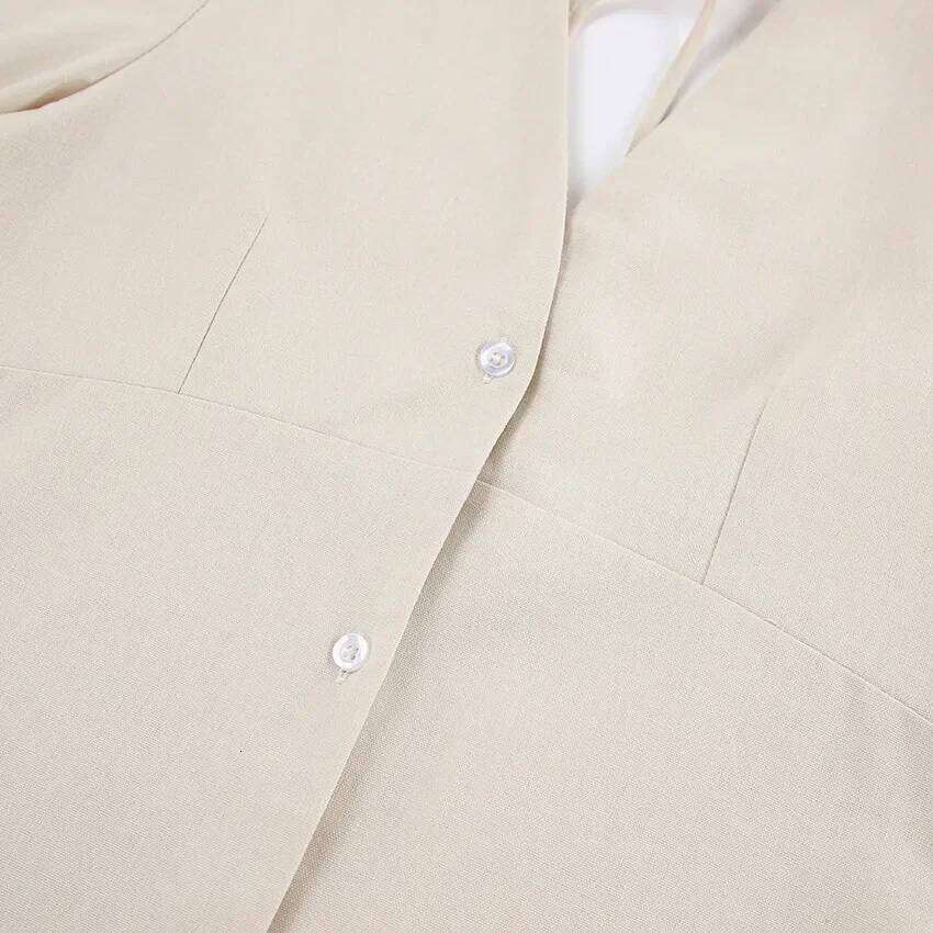 Coats Designer Women Retro Cotton Linen Women's Summer Dress Sexy V-Neck Puff Sleeve Long Maxi Birthday Graduation Dresses Beach Sundress Robe Fe