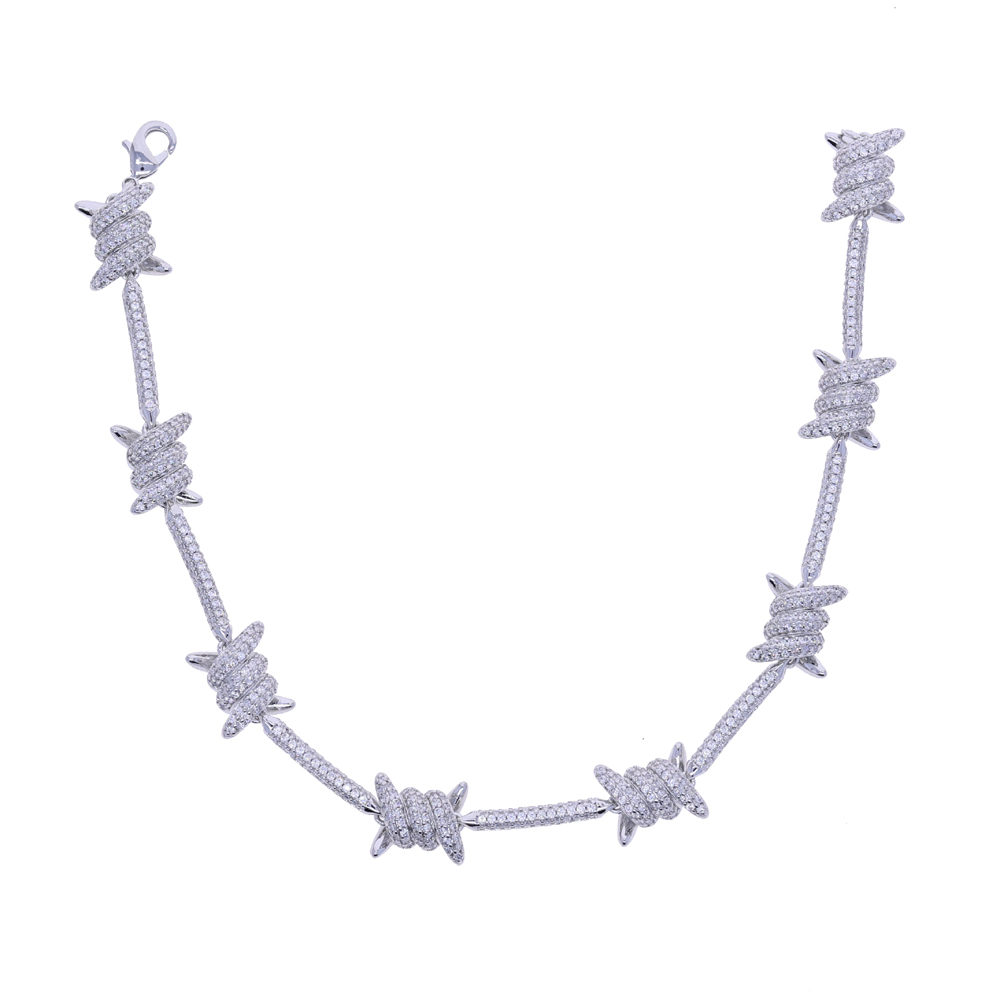 sdzstone 2025 Summer New Design Twist Brambles Charm Link Chain Choker bracelet Necklaces With Bling Cubic Zirconia Paved For Women Men Hip Hop Jewelr