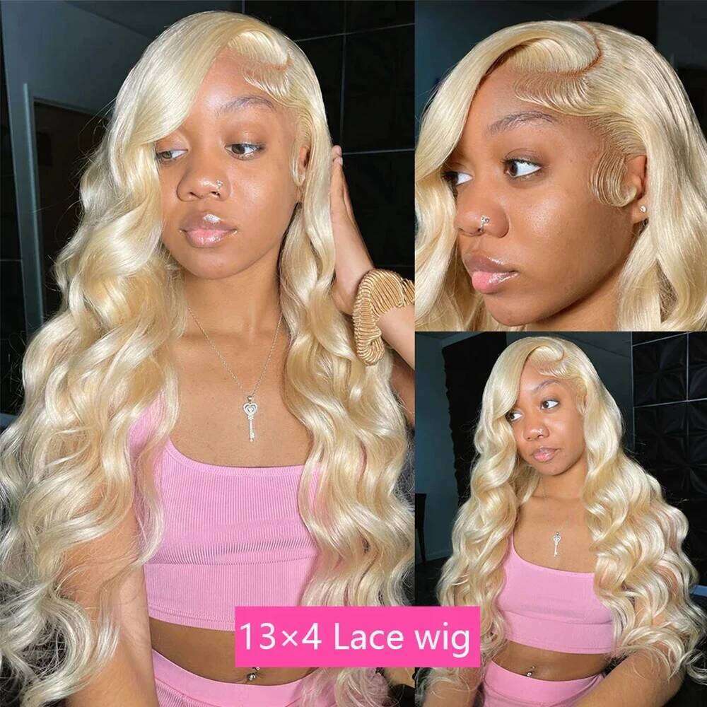 Blonde Body Wave Lace Front Wig HD Transparent 13x4 13x6 Human Hair 613 Pre Plucked Full Frontal Wigs 200% 40 46 Inch