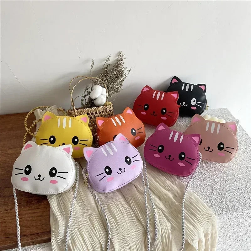 Cute n Childrens Small Cat Shoulder Bags Lovely Baby Girls Coin Purse Boys Kids Crossbody Bag Handbag Princess Accessories 250605