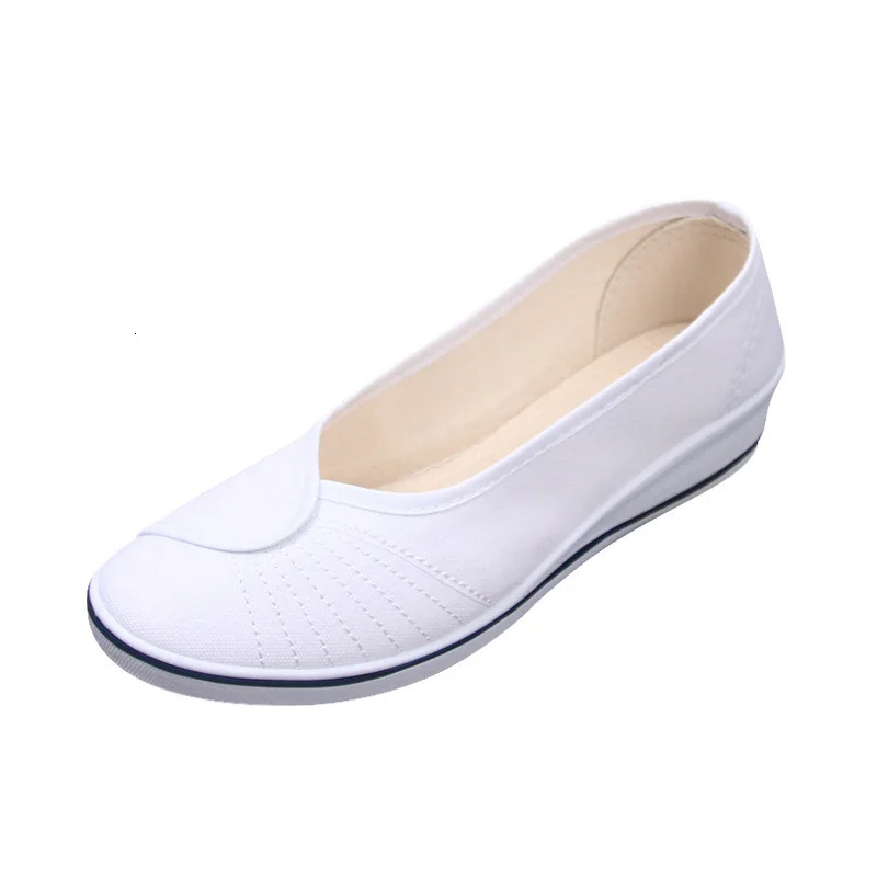 EOFK Women Loafers Soft Slip On Canvas Flats Shoes Woman Solid Casual Breathable Shoe For Mother Platform Shoes 250603