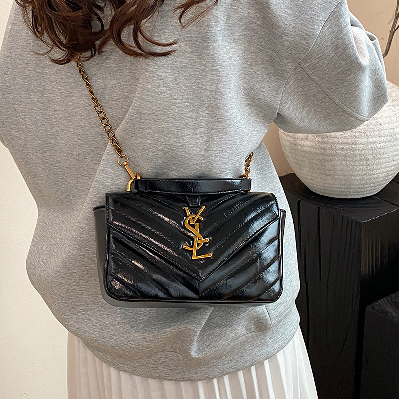 Designer bag free shipping 2025 new fashion luxury high-end texture chain small square bag single shoulder crossbody bag for womens