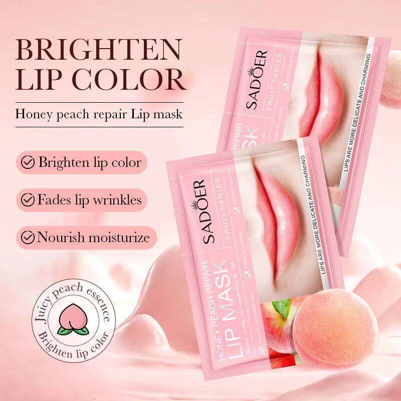 10pcs SADOER Fruits Moisturizing Mask Skin Care Nourishing Hydrating Crystal Collagen Gel Lip Patches Lips Plumper free shipping