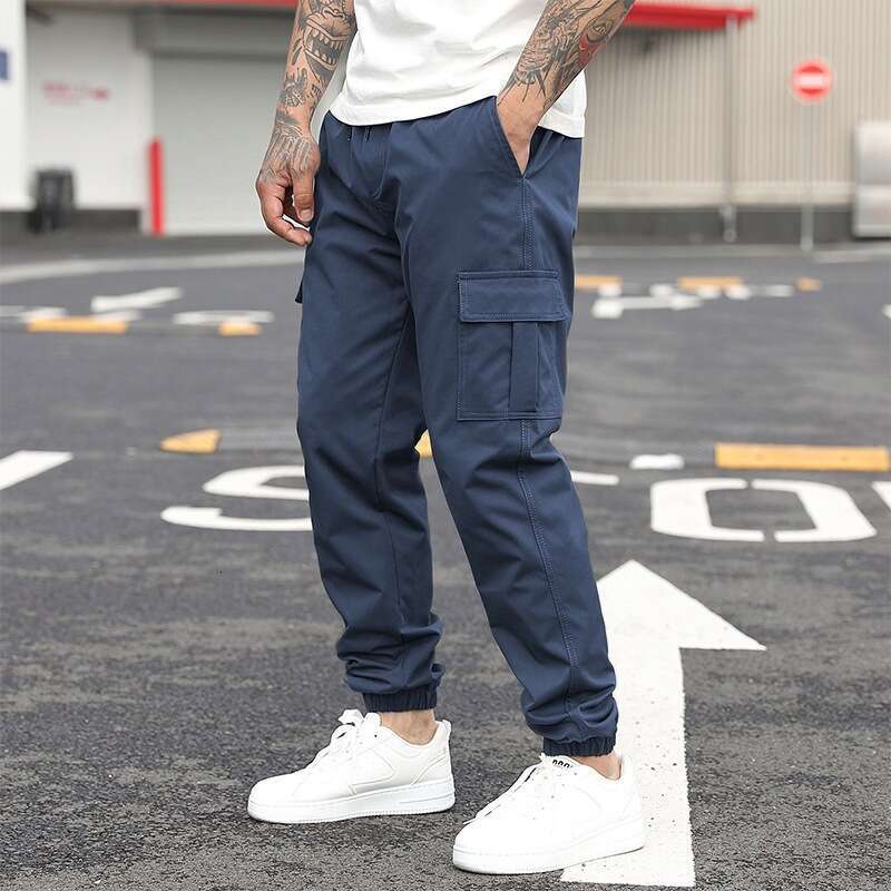 New Cargo Casual Long Pants With Drawstring And Multiple Pockets B5