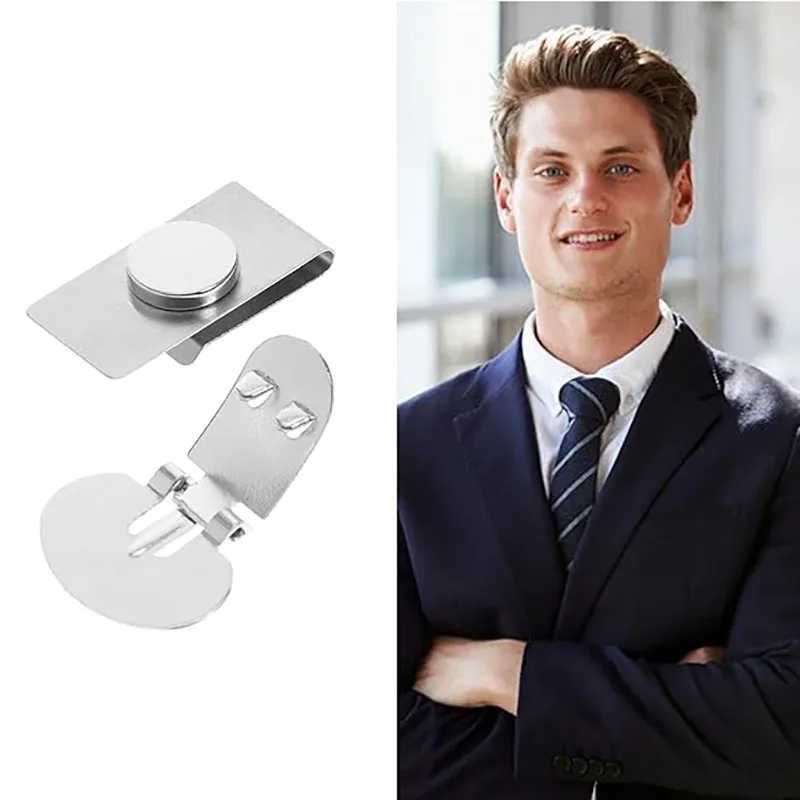 Magnetic Invisible Tie Clip Automatic Fixing Buckle Anti-wrinkle Anti-swing Tie Holder Clips Necktie Collar Hidden Clasp For Men W250606