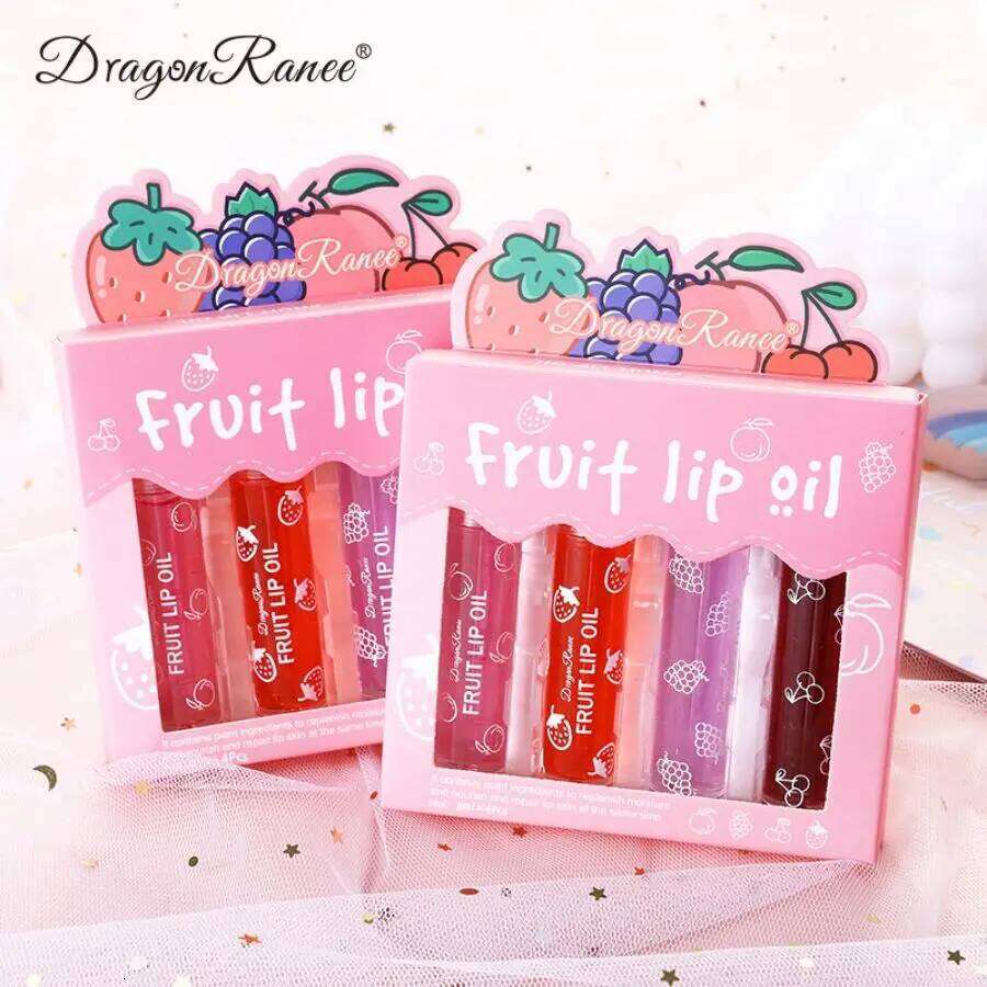 Rolling Bead Lip Oil Set of Four Moisturizing Lotion, Hydrating Roller Ball Mouth Oil, Anti-Drying, Colorless and Transparent free shipping