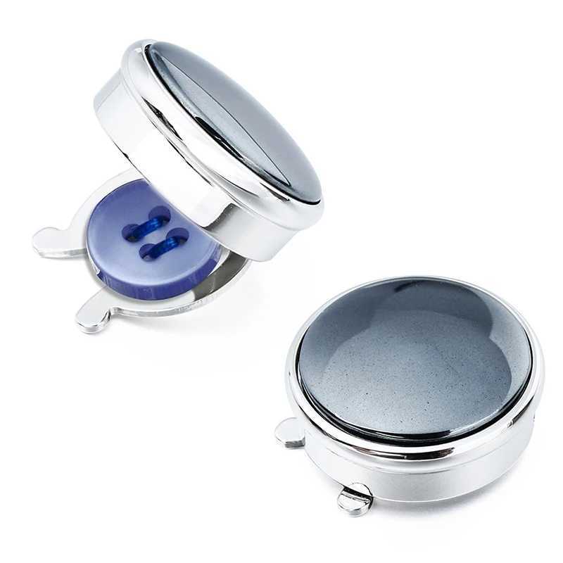 HAWSON 1 Pair Elegant Natural Iron Stone Buttons Cover for Mens French Shirt High Quality Buttons for Clothing W250606