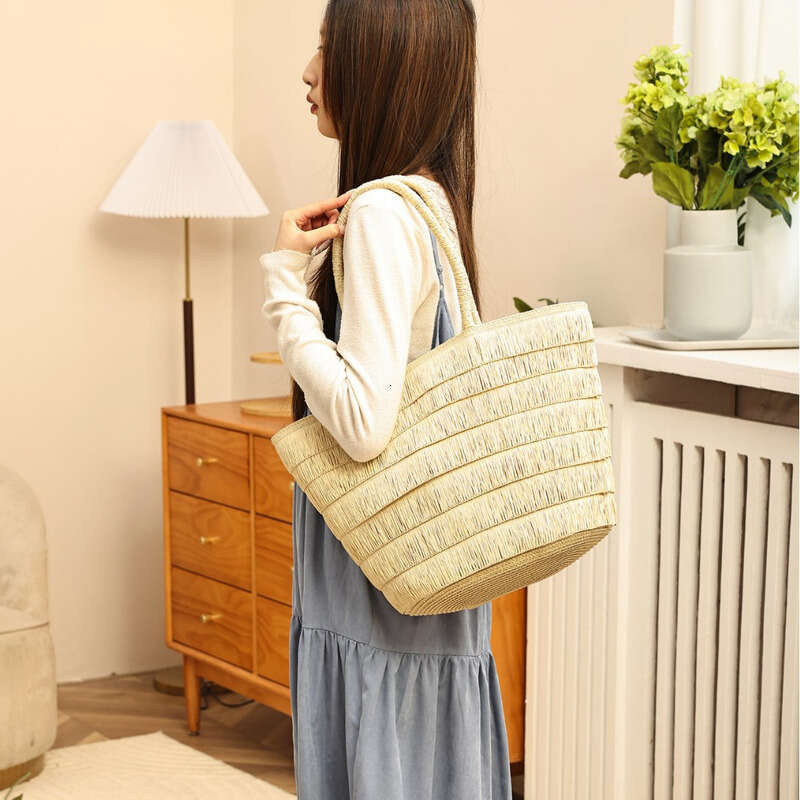 Straw Beach Tote New Women S Summer Large Capacity Straw Woven Korean Style Casual Handbag Travel Bag Straw Large Tote
