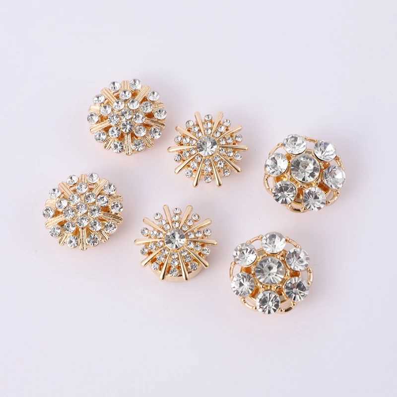 New Rhinestone Cufflinks for Women Shirt Button Crystal Cuff Links Fashion Luxury Jewelry DIY Decoration Clothes Accessories W250606