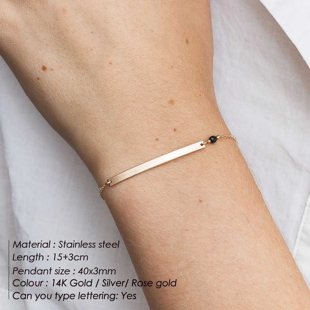 Engrave Name Womens Multilayer Bracelet for Women Paired Stainless Steel Bracelet Best Friend Female Wrist Bracelet Jewelry W250606
