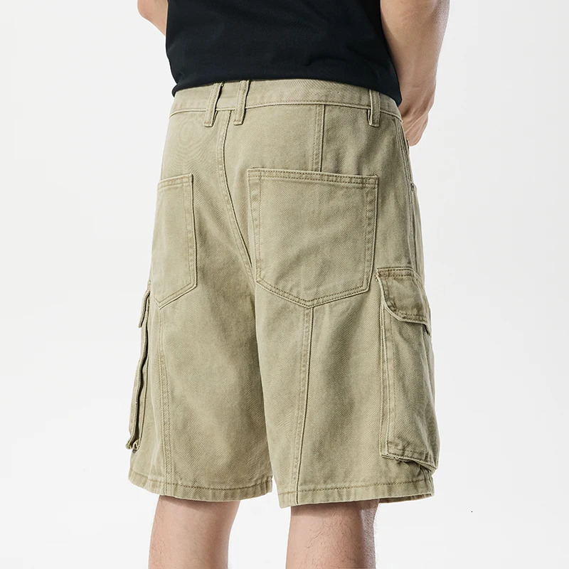 Denim Cargo Shorts Men Summer Streetwear Fashion Loose Casual Multi-pocket Vintage Jeans Shorts Cityboy Short Pants 250530