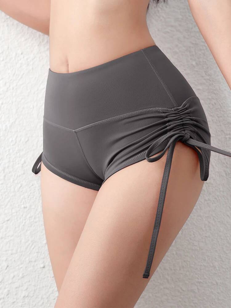 Ddmyoutdoor Fashion Fiess Wear Side Drawstring Bandage Yoga Women S High Waist Hip Lift Exercise Shorts Jogging Suit