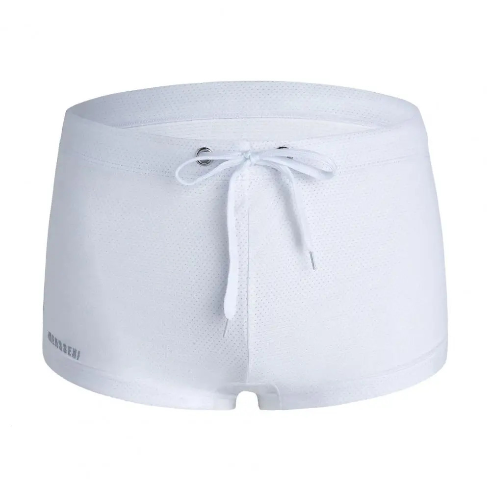 Summer Men Swim Shorts Low-rise Swimwear Beach Tight Swimming Trunks With Waist Tie Swimsuit Sports Surf Shorts Trunks 250530