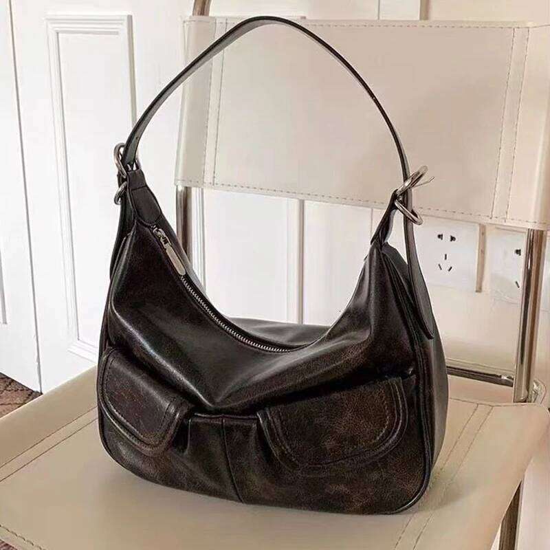 HAEX Vintage Women Handbags Fashion PU Korean Style Daily Commute Shoulder Bags All-Match Large Capacity Messenger Bag Shopper