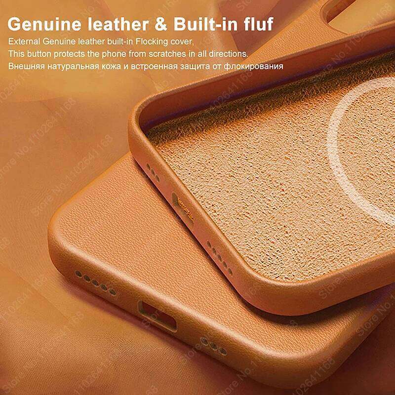 Official Original Animated Leather Cases iPhone 16 13 14 Pro Max for Magsafe Magnetic Wireless Charging Cover For 15 Plus