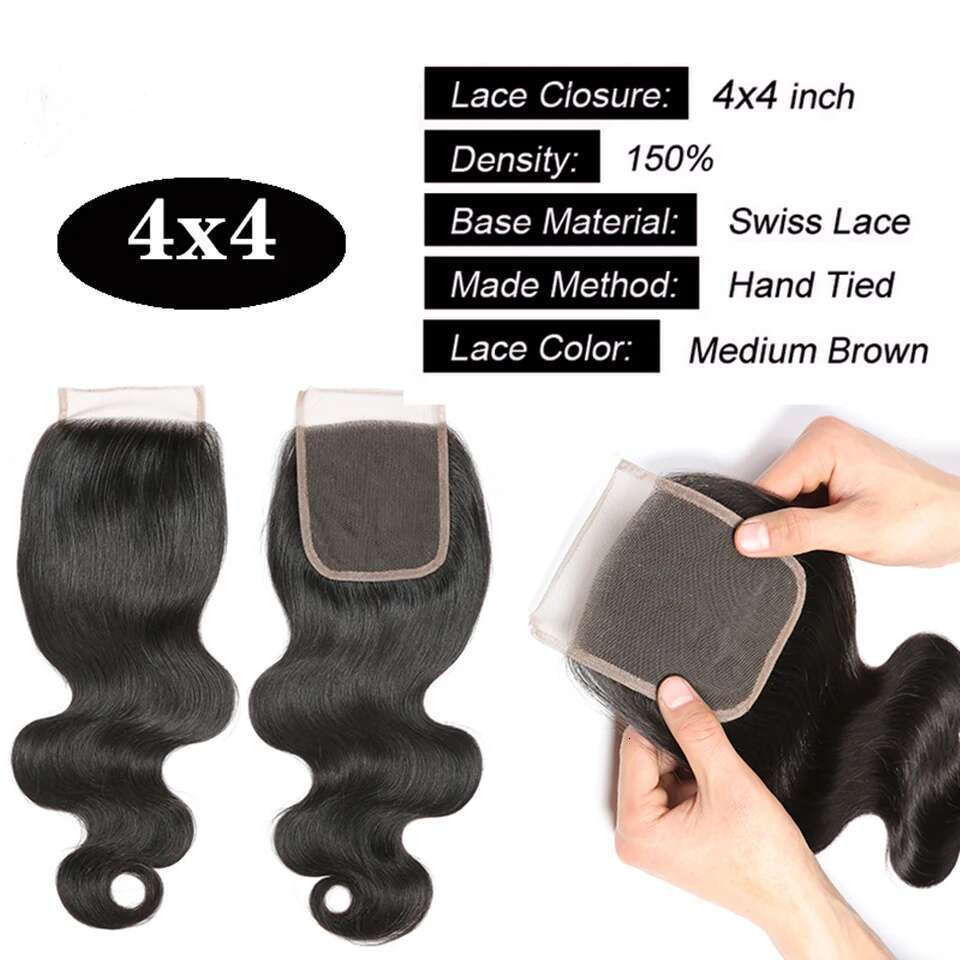 30 40 Inch Human 3 with 13x4 Lace Frontal Brazilian Hair Weave Bundles With Closure Body Wave Double Draw