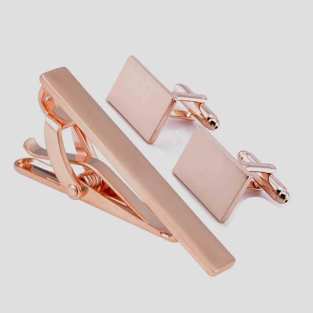 Fashion Musical Instrument Rose Shape Circular Metal Cufflinks Tie Clip Set Business Conference Suit Collar French Shirt Buttons W250606