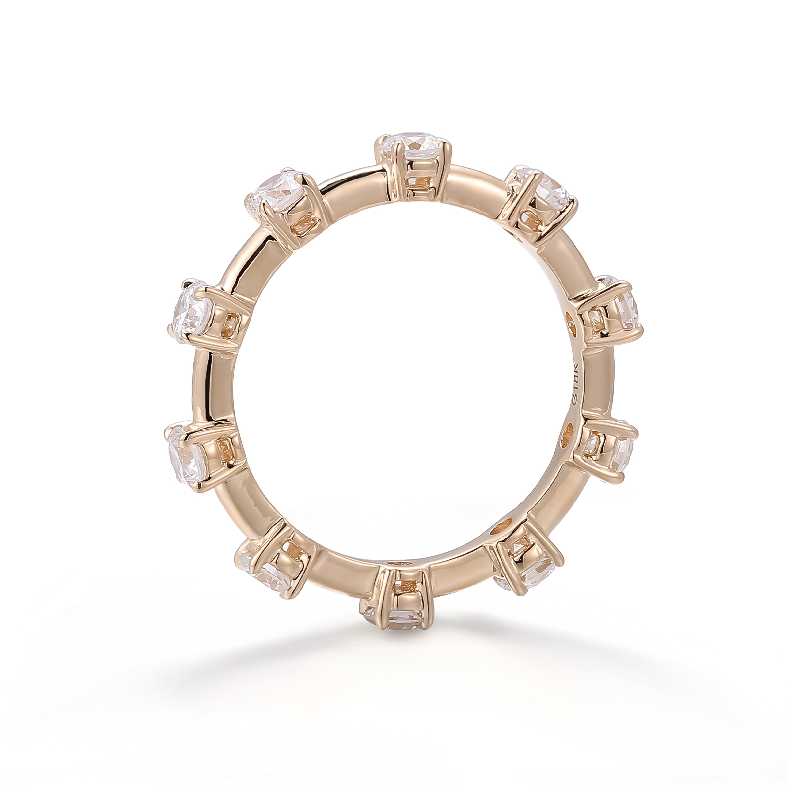 Provence Jewelry Custom Fine Jewelry 18K 14K 10K Yellow Gold Vermeil Elegant Engagement Rings DEF VVS Lab Grown Diamond Station Wedding Band Ring