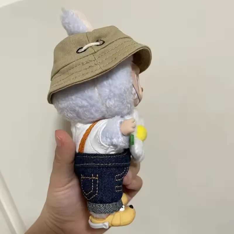 Labubu The Monsters Fall In Wild Series Plush Vinyl Doll Backpack Pendant Decoration Keychain Denim Labubu Fans Collect Gifts X250606