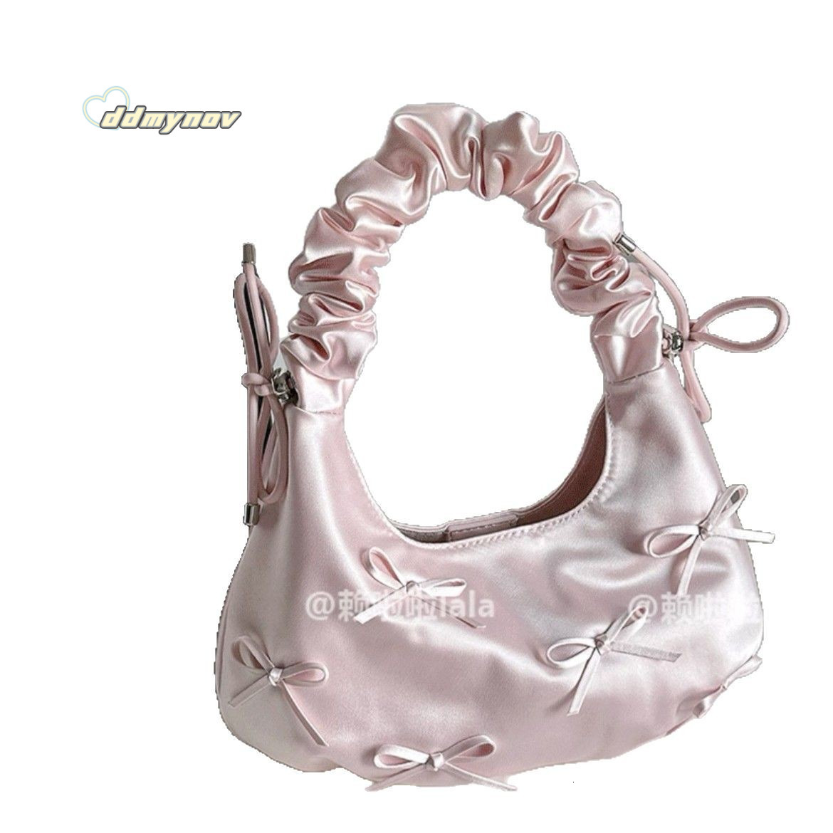 Commuting Niche Large Capacity Pleated Bowknot Shoulder Cloud Bag for Women 2025 Fashion New Underarm ddmynov