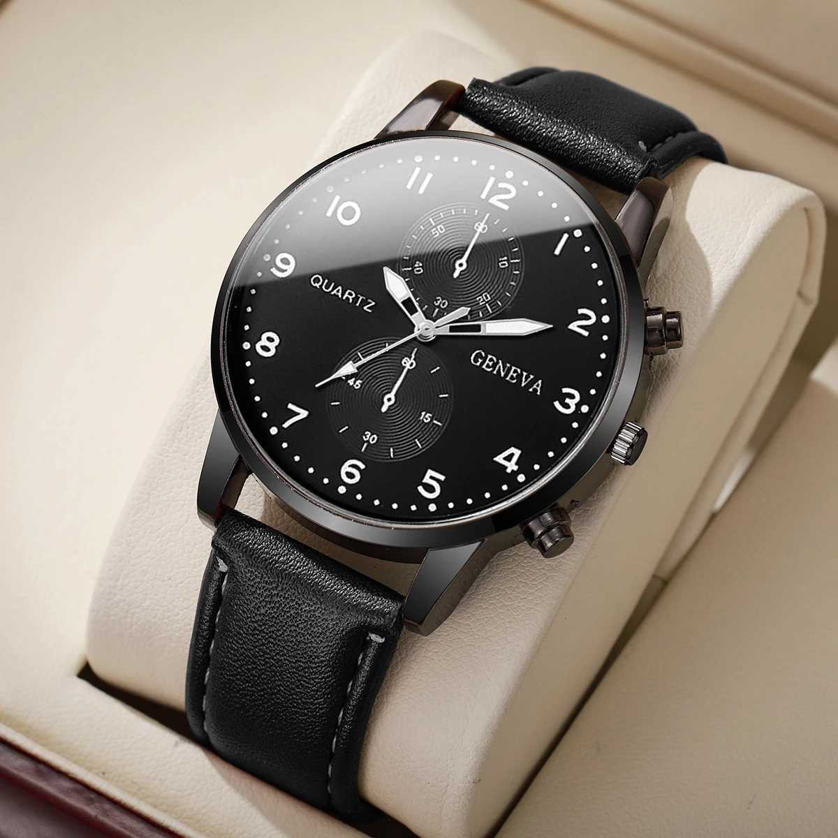 Fashion Men Business Watches Casual Leather Strap Mens Analog Quartz Watch Clock Gift Reloj HombreWithout Box Y250605