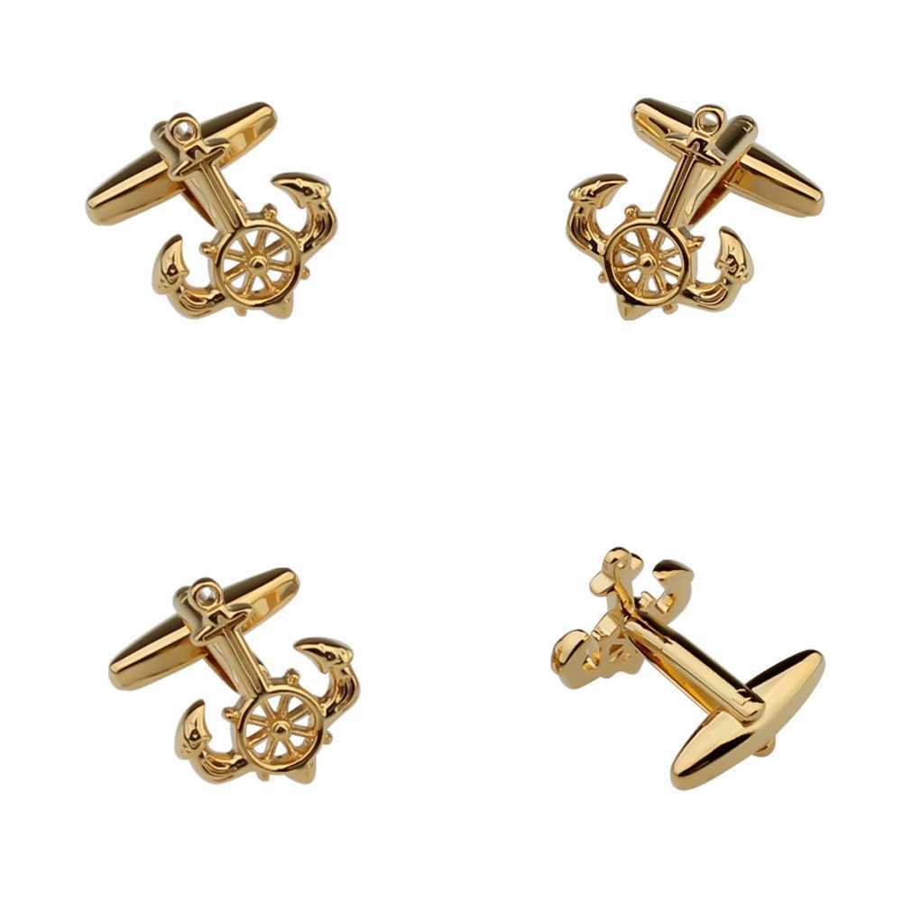 4 Styles TZG Trendy Cufflink Mens Cuff Link Anchor Wheel Sets 1 Pair Shipping W250606