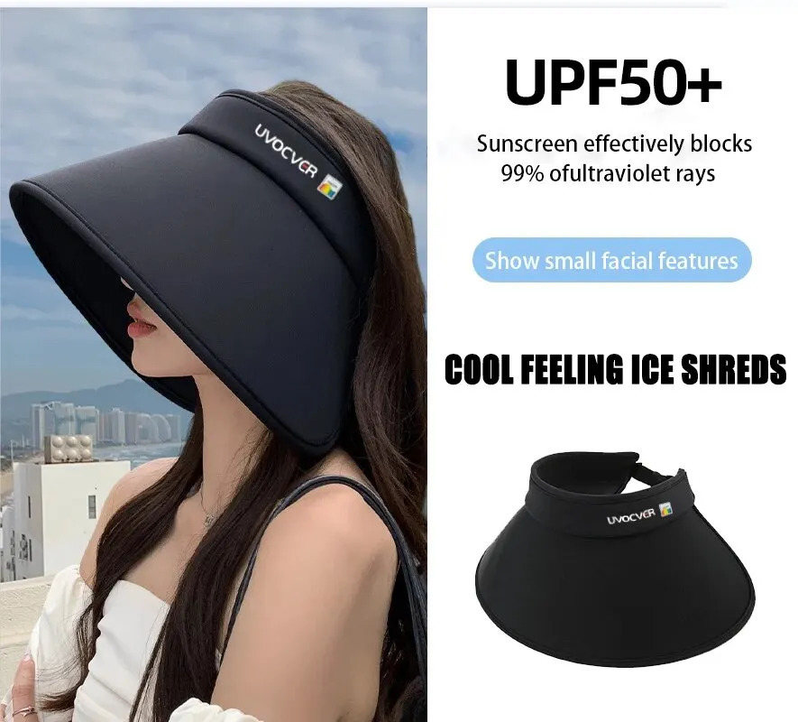 1Wide Brim Sun Hat Womens Large Uv Protection Golf Beach Korean n 250603