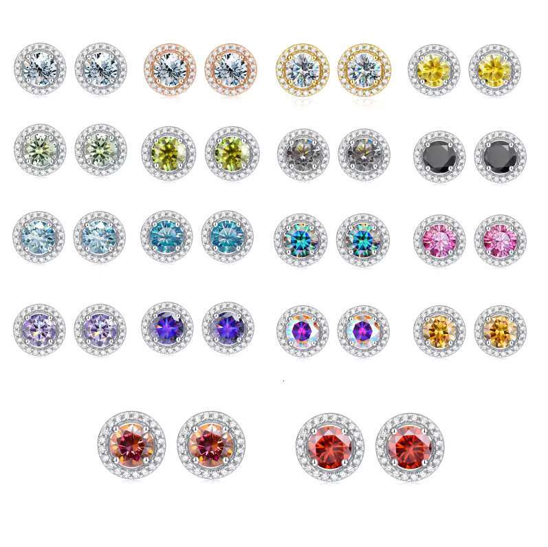 GRA 0.5ct Moissanite Sparkling Diamond Stud Earring Vintage 925 Silver 18k Rose Gold Earring Jewelry for Women Engagement