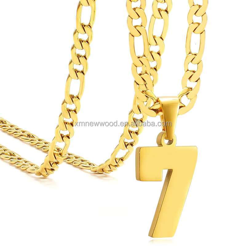 Mens Stainless Steel Sports Digital Necklace Athletes-Inspired Jewelry Pendants for Baseball Football-Fashionable for Children