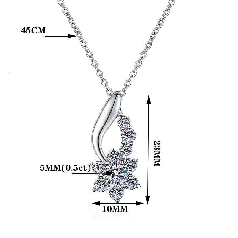 Wholesale Price 0.5ct VVS D Color Moissanite Diamond Wedding Pendant Necklace for Women S925 Sterling Silver Jewelry