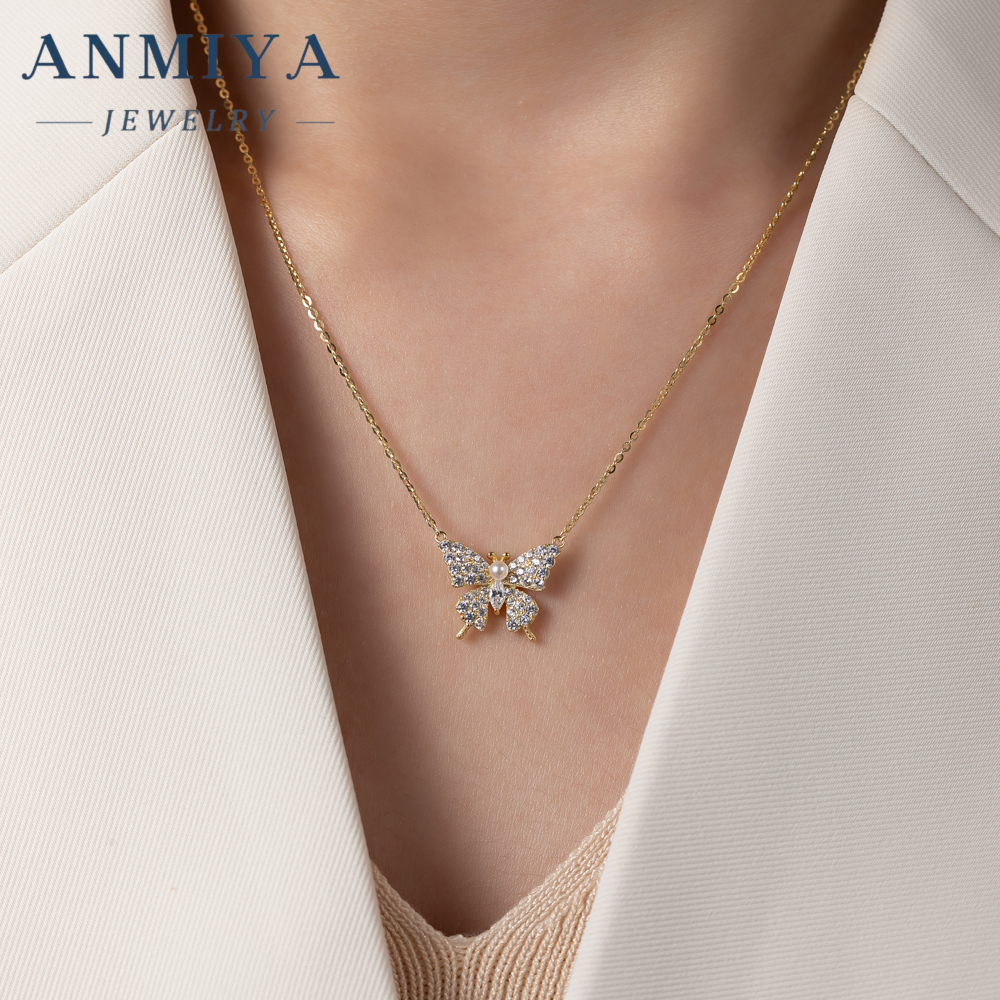 Custom Wholesale Necklace Golden Plating Fashion Women Jewelry 925 Sterling Silver Butterfly Necklace
